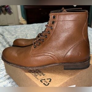 Frye Men's Brown Leather Lace-Up Boots